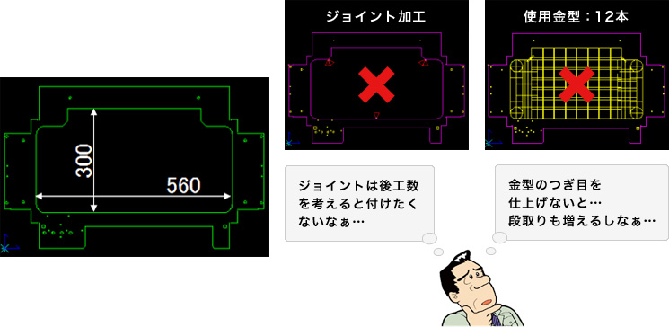 画像：大きな窓穴の加工方法（対象機種：ACIES、EML、LC-C1）